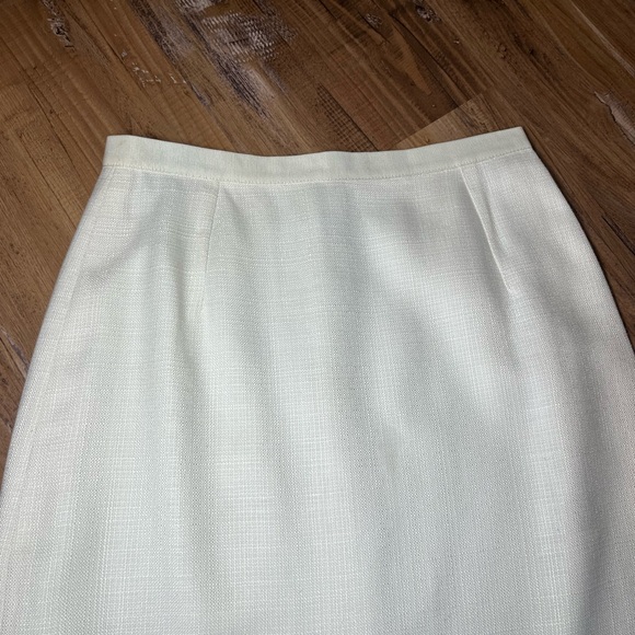 Dolce & Gabbana 40 Bone Knit Tweed Look Pencil Skirt Lined Wiggle career Skirt - Picture 3 of 7